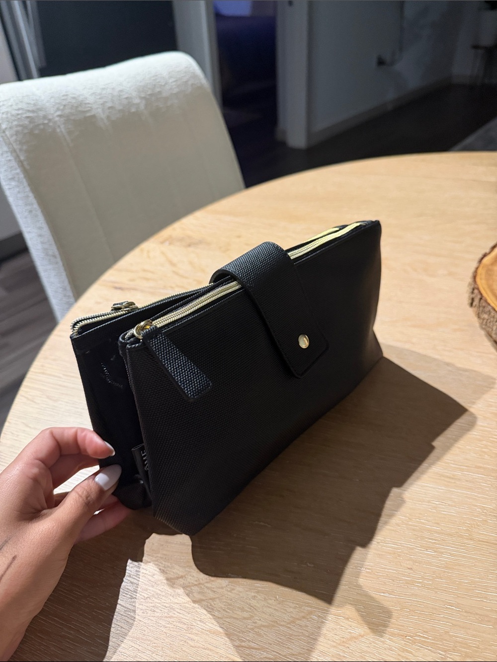 Lancome Black Women's double Compartment Organizer Pouch